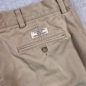VTG Polo Ralph Lauren Chino Pants Men 35x32 Khaki Cotton Preppy Classic Ivy Prep